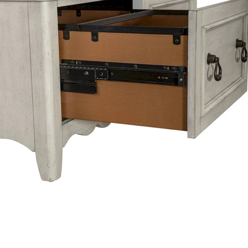Wirebrushed Antique White Credenza - Width 56 x Depth 21 x Height 30