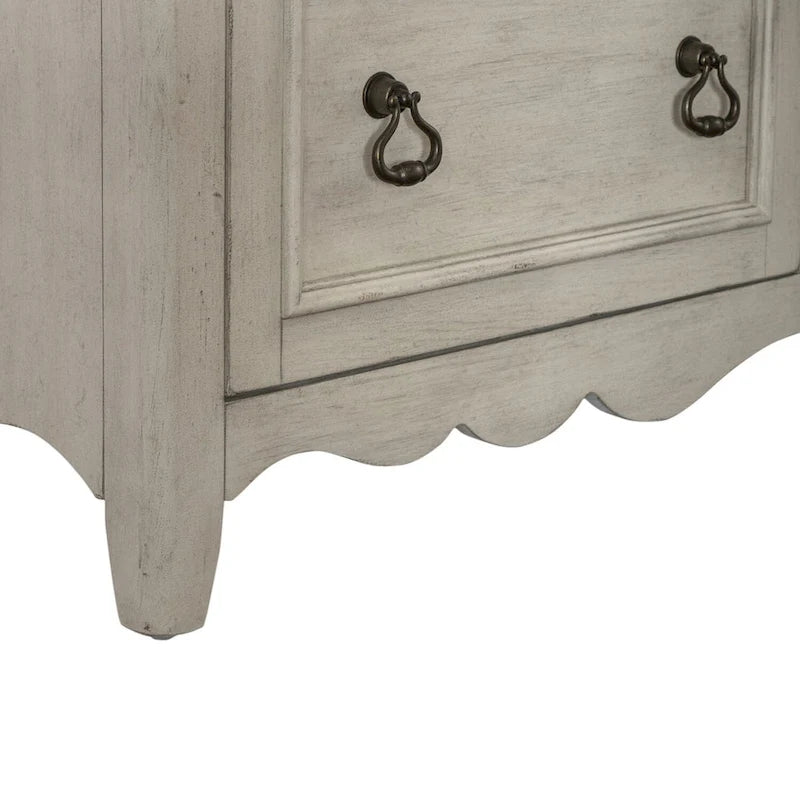 Wirebrushed Antique White Credenza - Width 56 x Depth 21 x Height 30