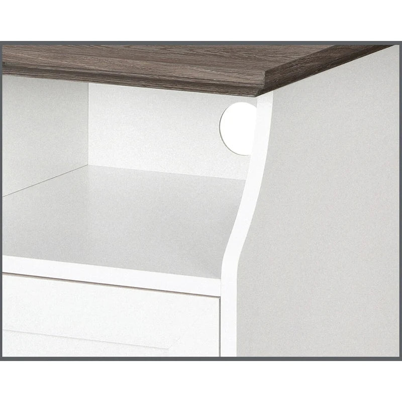 White 2-Door Vertical Filing Cabinet with Hidden Storage