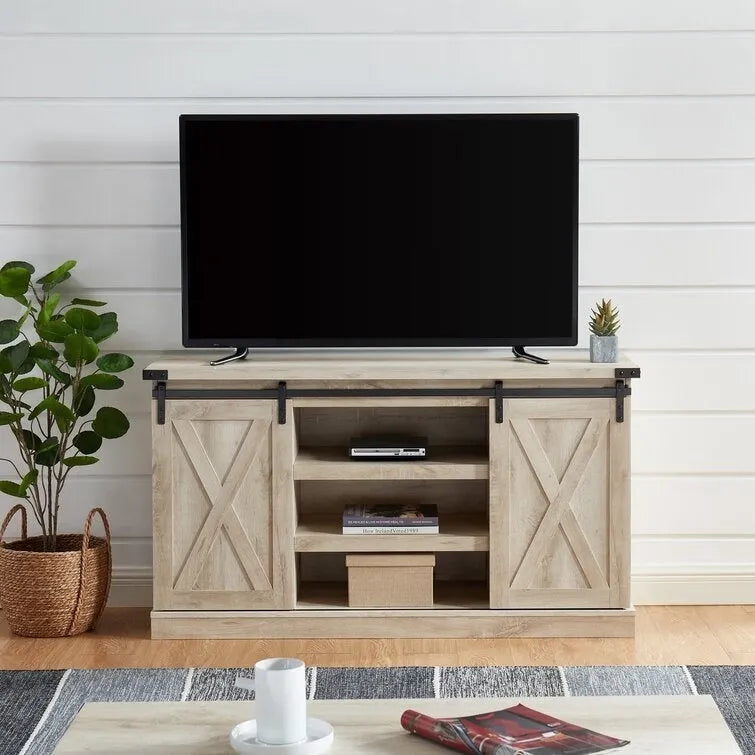 Wood Media Console TV Stand Entertainment Center