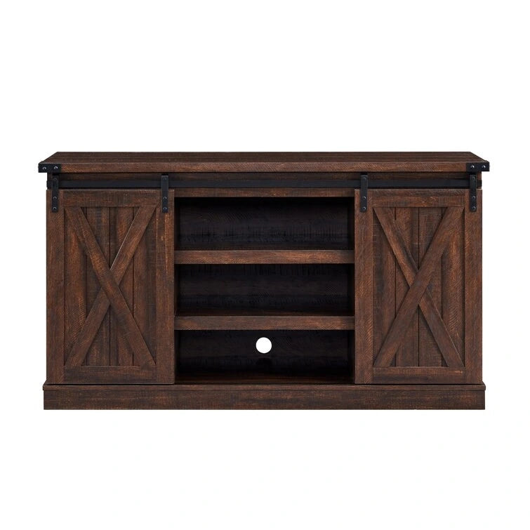 Wood Media Console TV Stand Entertainment Center