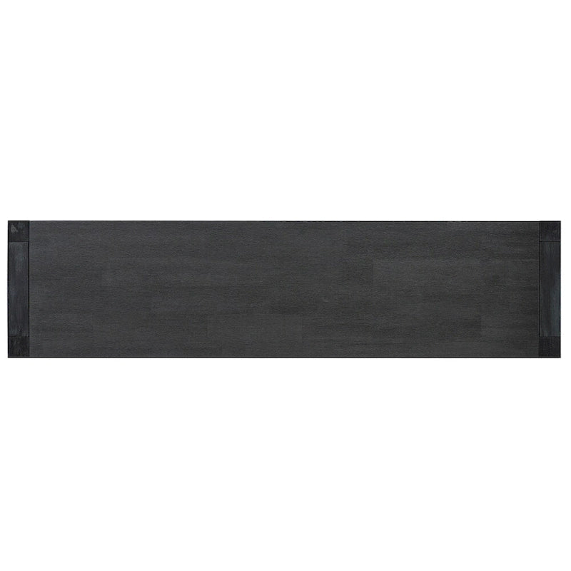 Wood Console Table with 2 Drawers and 1 Shelf for Hallway Living Room