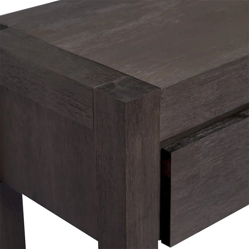Wood Console Table with 2 Drawers and 1 Shelf for Hallway Living Room